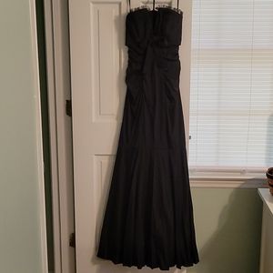 Cache black mermaid strapless gown